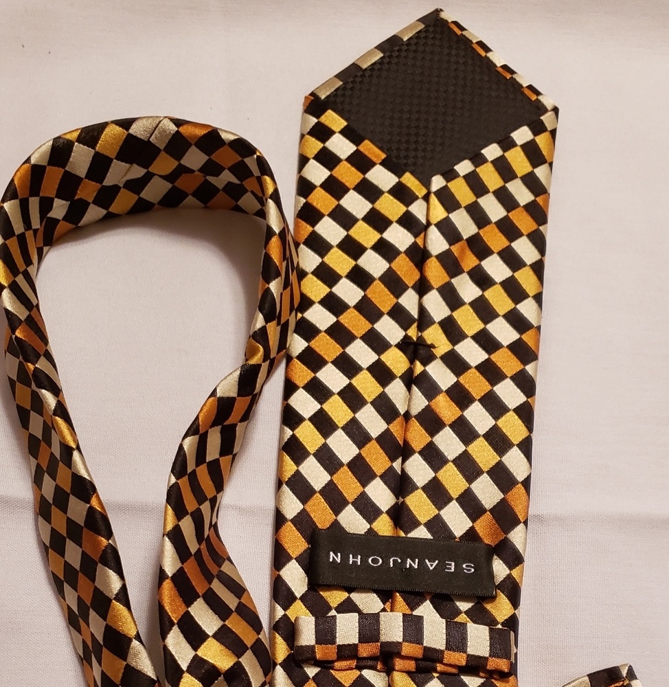 🆕️Sean John Tie All Silk Graphic Check Print
